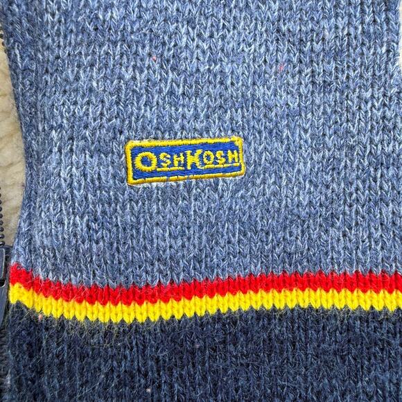 Vintage Oshkosh B'Gosh sherpa zip front vest size kids 7 - Picture 2 of 8